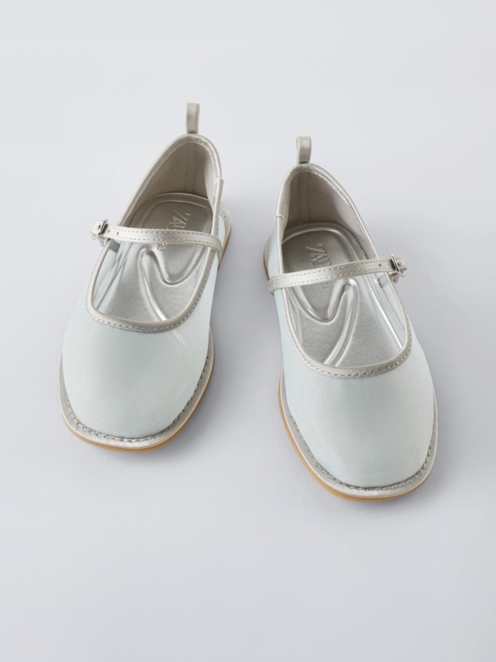 ZARA Mary Jane Organza Ballet Flats Shoes